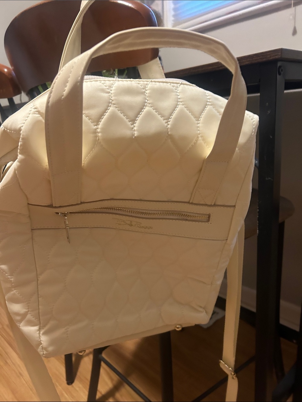 Cream Quilted Women’s Backpack Tote - Unbranded